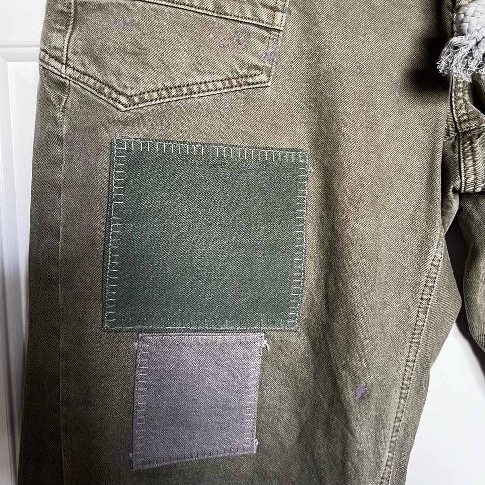 Free People WE THE FREE: Moxie Low Slung Pull on Patchwork Barrel Jeans(NWOT) - Picture 6 of 7